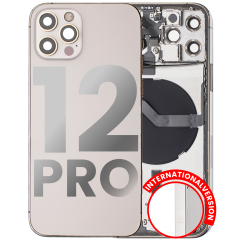 Back Housing W/ Small Components Pre-Installed Compatible For iPhone 12 Pro (International Version) (Used OEM Pull: Grade A) (Gold)