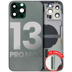 Back Housing W/ Small Components Pre-Installed Compatible For iPhone 13 Pro Max (US Version) (Used OEM Pull: Grade B) (Alpine Green)