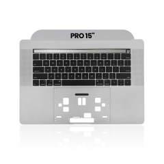 Top Case With Keyboard Compatible For MacBook Pro 15" Touch Bar (A1990 / Late 2018 / Early 2019) (US English) (Used OEM Pull: Grade B/C) (Silver)