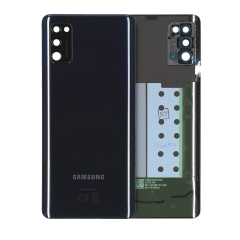 Back Cover Glass With Camera Lens Compatible For Samsung Galaxy A41 (A415 / 2020) (Service Pack) (Prism Crush Black)