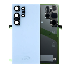Back Cover Glass With Camera Lens Compatible For Samsung Galaxy S24 Ultra (Service Pack) (Sapphire Blue)