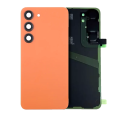 Back Cover Glass With Camera Lens Compatible For Samsung Galaxy S24 (Service Pack) (Sandstone Orange)