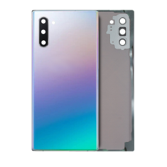 Back Cover Glass With Camera Lens Compatible For Samsung Galaxy Note 10 (Service Pack) (Aura Glow / Silver)
