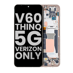 OLED Assembly With Frame For LG V60 ThinQ 5G UW (Verizon 5G UW Frame Only) (Used OEM Pull: Grade A) (Classy Blue / Gold Frame)
