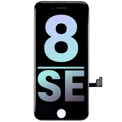 LCD Assembly With Steel Plate Compatible For iPhone 8 / SE (2020 / 2022) (Service Pack) (Black) (LL661-26353)