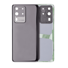 Back Cover Glass With Camera Lens Compatible For Samsung Galaxy S20 Ultra 5G  (No Logo) (Aftermarket Plus) (Cosmic Black)