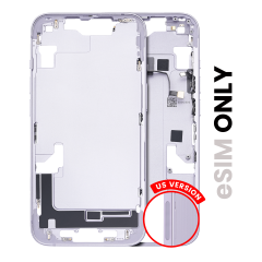 Mid-Frame Housing With Power And Volume Button Compatible For iPhone 14 (US Version) (Used OEM Pull: Grade C) (Purple)
