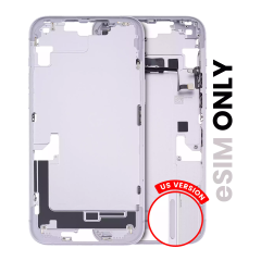 Mid-Frame Housing With Power And Volume Button Compatible For iPhone 14 Plus (US Version) (Used OEM Pull: Grade C) (Purple)