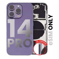 Back Housing W/ Small Parts For iPhone 14 Pro (US Version) (Used OEM Pull: Grade A) (Deep Purple)