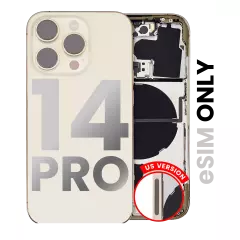 Back Housing W/ Small Parts For iPhone 14 Pro (US Version) (Used OEM Pull: Grade A) (Gold)