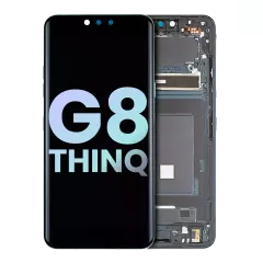 OLED Assembly With Frame Compatible For LG G8 ThinQ (Genuine OEM) (Aurora Black)