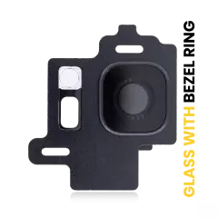 Back Camera Lens With Bezel Ring Compatible For Samsung Galaxy S8 (Midnight Black)