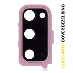 Back Camera Lens With Cover Bezel Ring Compatible For Samsung Galaxy S20 / S20 5G (Cloud Pink)