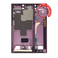 Mid-Frame Housing Compatible For Samsung Galaxy S22 Ultra 5G (International Version) (Burgundy)