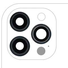 Back Camera Lens With Bracket & Bezel Compatible For iPhone 12 Pro Max (3 Piece Set) (Aftermarket Plus) (Pacific Blue)