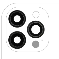 Back Camera Lens With Bracket & Bezel Compatible For iPhone 12 Pro Max (3 Piece Set) (Aftermarket Plus) (Graphite)