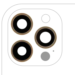 Back Camera Lens With Bracket & Bezel Compatible For iPhone 12 Pro Max (3 Piece Set) (Aftermarket Plus) (Gold)