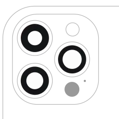 Back Camera Lens (Glass Only) With Adhesive For iPhone 12 Pro Max (3 Piece Set) (Real Sapphire / Premium)