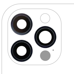 Back Camera Lens With Bracket & Bezel For iPhone 12 Pro (3 Piece Set) (Real Sapphire / Premium) (Pacific Blue)