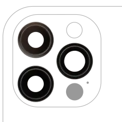Back Camera Lens With Bracket & Bezel For iPhone 12 Pro (3 Piece Set) (Real Sapphire / Premium)(Graphite)