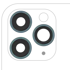 Back Camera Lens With Bracket & Bezel Compatible For iPhone 11 Pro / Pro Max (3 Piece Set) (Real Sapphire / Premium) (Green)