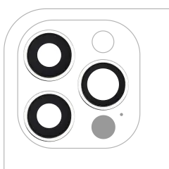 Back Camera Lens With Bracket & Bezel For iPhone 12 Pro (3 Piece Set) (Real Sapphire / Premium)(Silver)