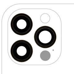 Back Camera Lens With Bracket & Bezel For iPhone 12 Pro (3 Piece Set) (Real Sapphire / Premium) (Gold)