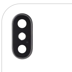 Back Camera Lens With Bracket & Bezel Compatible For iPhone X (Silver) (Real Sapphire l Premium) (10 Pack)