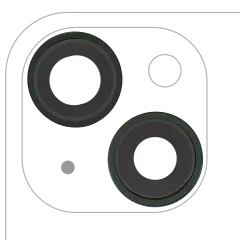 Back Camera Lens With Bracket  & Bezel Compatible For iPhone 13 / 13 Mini  ( 2 Piece) (Aftermarket Plus) (Green)