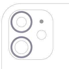 Back Camera Bezel Ring Only Compatible For iPhone 11 / 12 / 12 Mini (Purple) (2 Piece Set) (10 Pack)