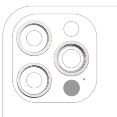 Back Camera Bezel Ring Only Compatible For iPhone 12 Pro (Silver) (3 Piece Set)