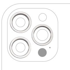 Back Camera Bezel Ring Only Compatible For iPhone 12 Pro Max (Silver) (3 Piece Set)