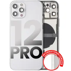 Back Housing W/ Small Components Pre-Installed Compatible For iPhone 12 Pro (International Version) (Used OEM Pull: Grade B) (Silver)