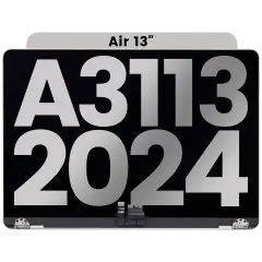 Complete LCD Display Assembly Compatible For MacBook Air 13" (A3113 / 2024) (Used OEM Pull: Grade B) (Starlight)