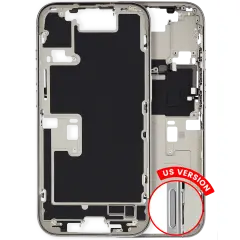 Mid-Frame Housing With Power And Volume Button Compatible For iPhone 16 Pro (US Version) (Used OEM Pull: Grade A) (Natural Titanium)