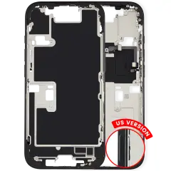 Mid-Frame Housing With Power And Volume Button Compatible For iPhone 16 Pro (US Version) (Used OEM Pull: Grade A) (Black Titanium)