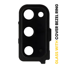 Back Camera Lens With Cover Bezel Ring Compatible For Samsung Galaxy S20 / S20 5G (Cosmic Black)