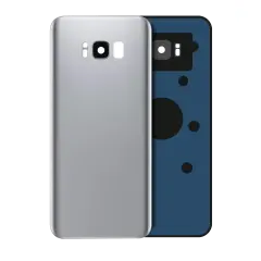 Back Cover Glass With Camera Lens Compatible For Samsung Galaxy S8 (No Logo) (Aftermarket Plus) (Arctic Silver)