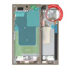 Mid-Frame Housing Compatible For Samsung Galaxy S24 Ultra 5G  (International version) (Service Pack) (Titanium Yellow)