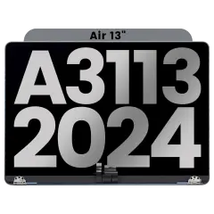 Complete LCD Display Assembly Compatible For MacBook Air 13" (A3113 / 2024) (Used OEM Pull: Grade B) (Space Gray)