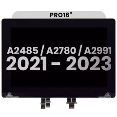 Complete LCD Display Assembly Compatible For MacBook Pro 16" (A2485 / Late 2021) / (A2780 / Late 2023 / (A2991 / Late 2023) (Used OEM Pull: Grade A) (Silver)