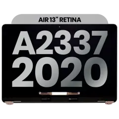 Complete LCD Display Assembly Compatible For MacBook Air 13" Retina (A2337 / Late 2020) (M1) (Used OEM Pull: Grade A) (Space Gray)