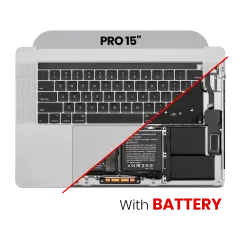 Top Case Assembly (With Battery And Keyboard) Compatible For MacBook Pro 15" Touch Bar (A1990 / Late 2018 / Early 2019) (US English) (Used OEM Pull: Grade B/C) (Space Gray)