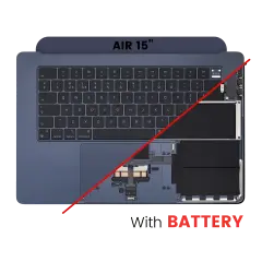 Top Case Assembly With Battery And Keyboard Compatible For MacBook Air 15" (A2941 / Mid 2023) (UK Keyboard) (Midnight)