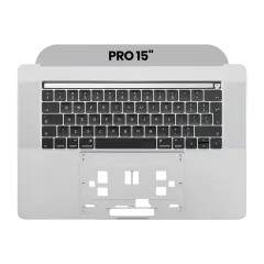 Top Case With Keyboard Compatible For MacBook Pro 15" W/ Touch Bar (A1707 / Late 2016 / Mid 2017) (US Keyboard) (Used OEM Pull: Grade B/C) (Space Gray)