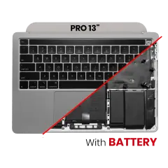 Top Case Assembly With Battery And Keyboard Compatible For MacBook Pro 13" (A2251 / Mid 2020) (US Keyboard)(Used OEM Pull: Grade A) (Space Gray)