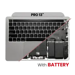 Top Case Assembly With Battery And Keyboard Compatible For MacBook Pro 13" (A2251 / Mid 2020) (US Keyboard) (Silver)