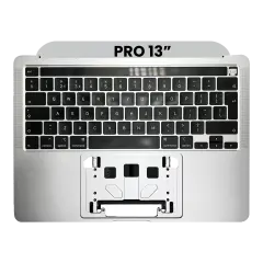 Top Case With Keyboard Compatible For MacBook Pro 13" (A2251 / Mid 2020) (UK Keyboard) (Silver)
