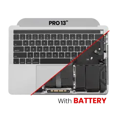 Top Case Assembly (With Battery And Keyboard) Compatible For MacBook Pro 13" (A1989 / Late 2018 / Early 2019) (US Keyboard) (Used OEM Pull: Grade B/C) (Space Gray)
