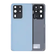 Back Cover Glass With Camera Lens Compatible For Samsung Galaxy S20 Ultra  5G (No Logo) (Aftermarket Plus) (Cloud Blue)